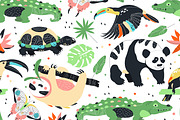 Seamless zoo patterns, a Pattern Graphic by narinadraban (Thumbnail 4 of 11)