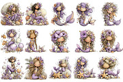 Whimsical Summer Mermaid Clipart, an Illustration by OK Design (Thumbnail 3 of 6)