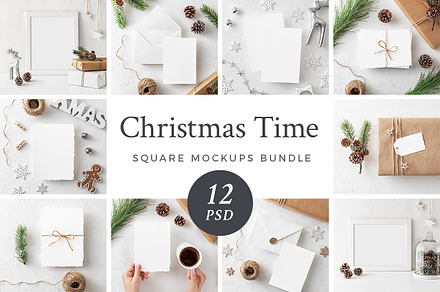 Christmas Mockups Bundle SAVE 70%, a Print Template by Lena Zakharova