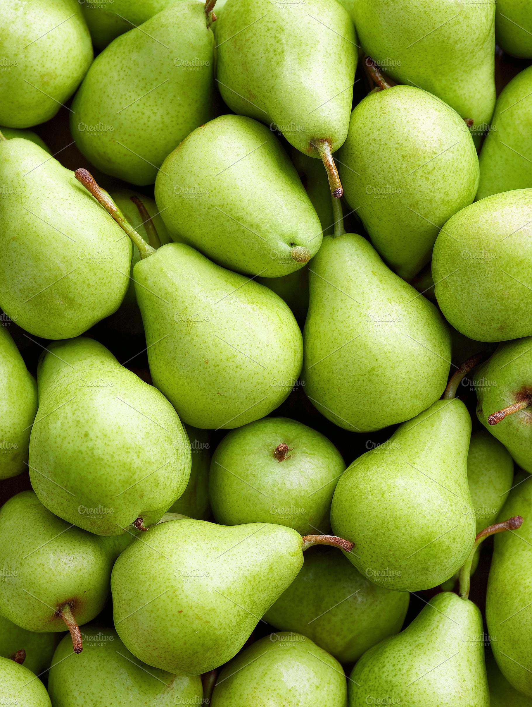 Fresh green pears background., a Food & Drink Photo by MistyDay