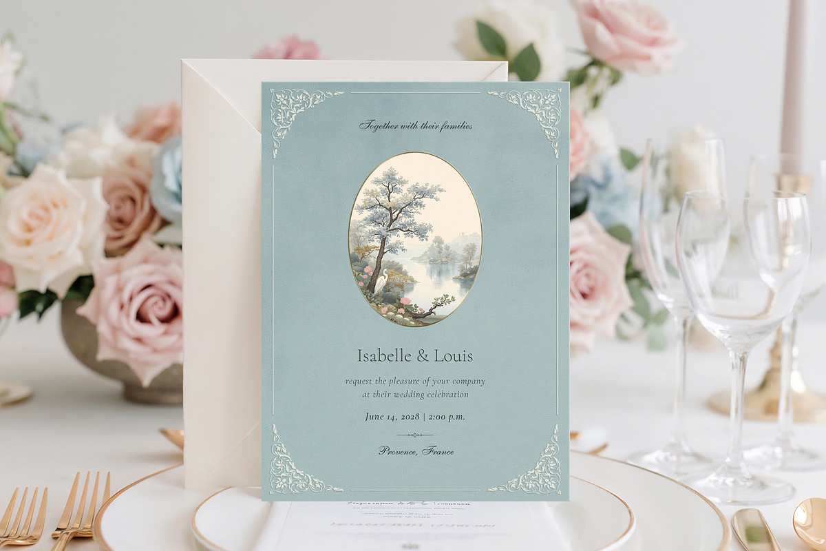 Blue Heron Wedding Invitation, an Invitation Template by by creative paper (Photo 4 of 5)