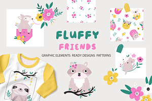 Cute Woodland Animals Vector Set, an Animal Illustration by danceyourlife