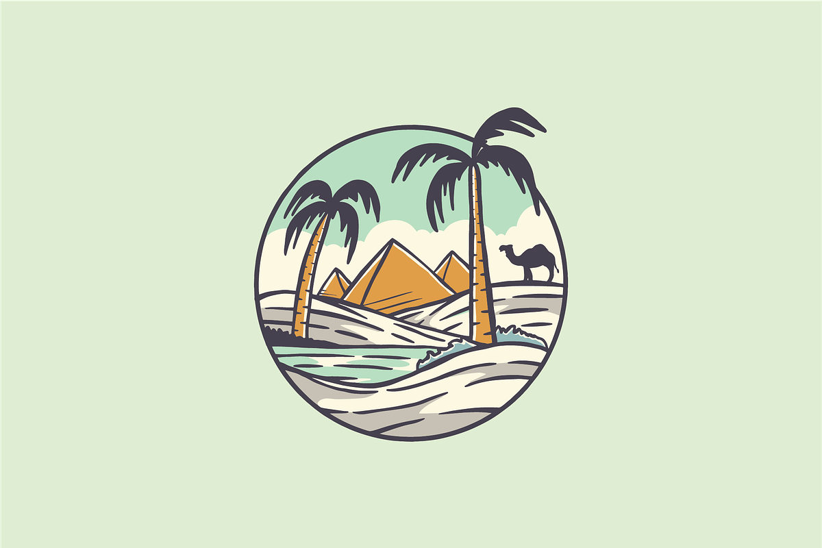 Desert scene with pyramids, a Food Illustration by nomlimo.com (Photo 1 of 2)