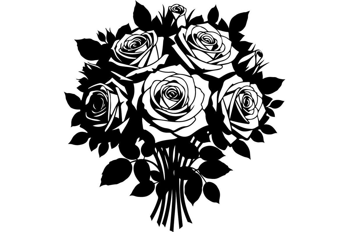 Wedding Flower Bouquet Silhouette, an Object Graphic by Creativeshirt (Photo 3 of 20)