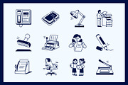 Office Work Drawing Art Set, an Outline Icon by Vectors Market (Thumbnail 5 of 9)