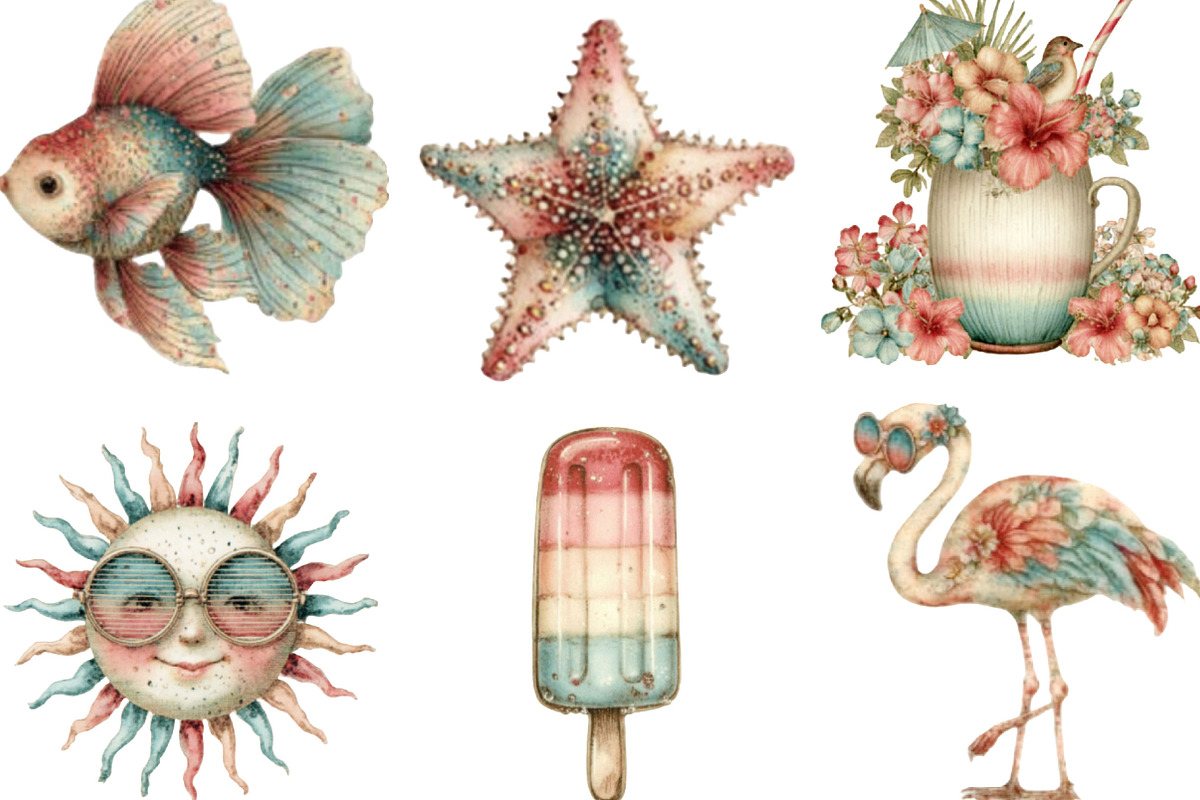 Whimsical Summer Clipart PNG, an Illustration by Designking (Photo 4 of 5)
