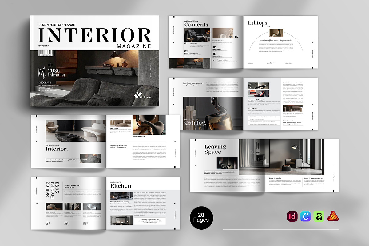 Interior Design Magazine Landscape, a Magazine Template by Spark_Creative (Photo 1 of 13)