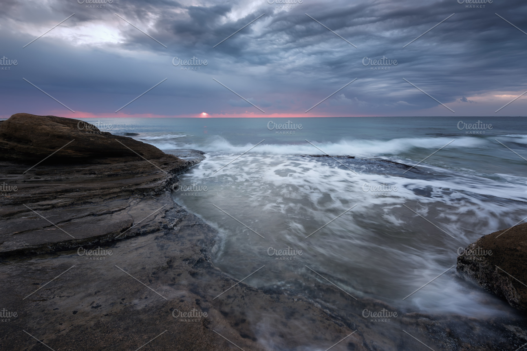Seascape during sunrise featuring sunrise, sea, and sky, a Nature Photo by Flaviya85