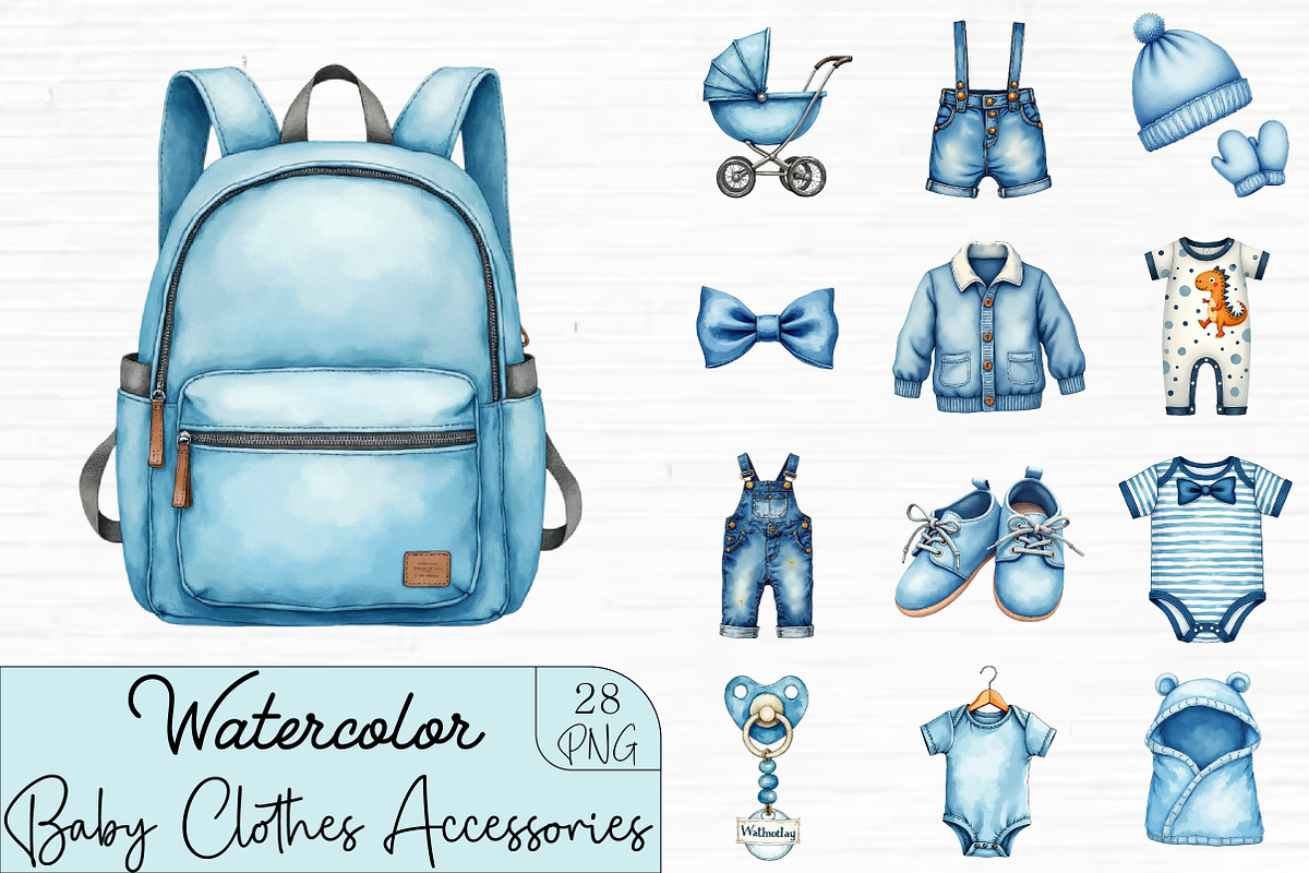 Baby Boy Clothes & Accessories Clipa, an Illustration by CrexoraLab (Photo 1 of 4)