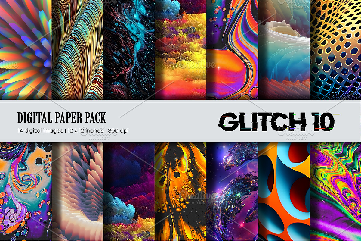 Big Bundle Glitch Psychedelic., a Texture Illustration by KENO Mascots (Photo 11 of 11)