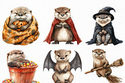 Halloween Cute Otter Clipart, an Illustration by Craft Nest (Thumbnail 4 of 6)