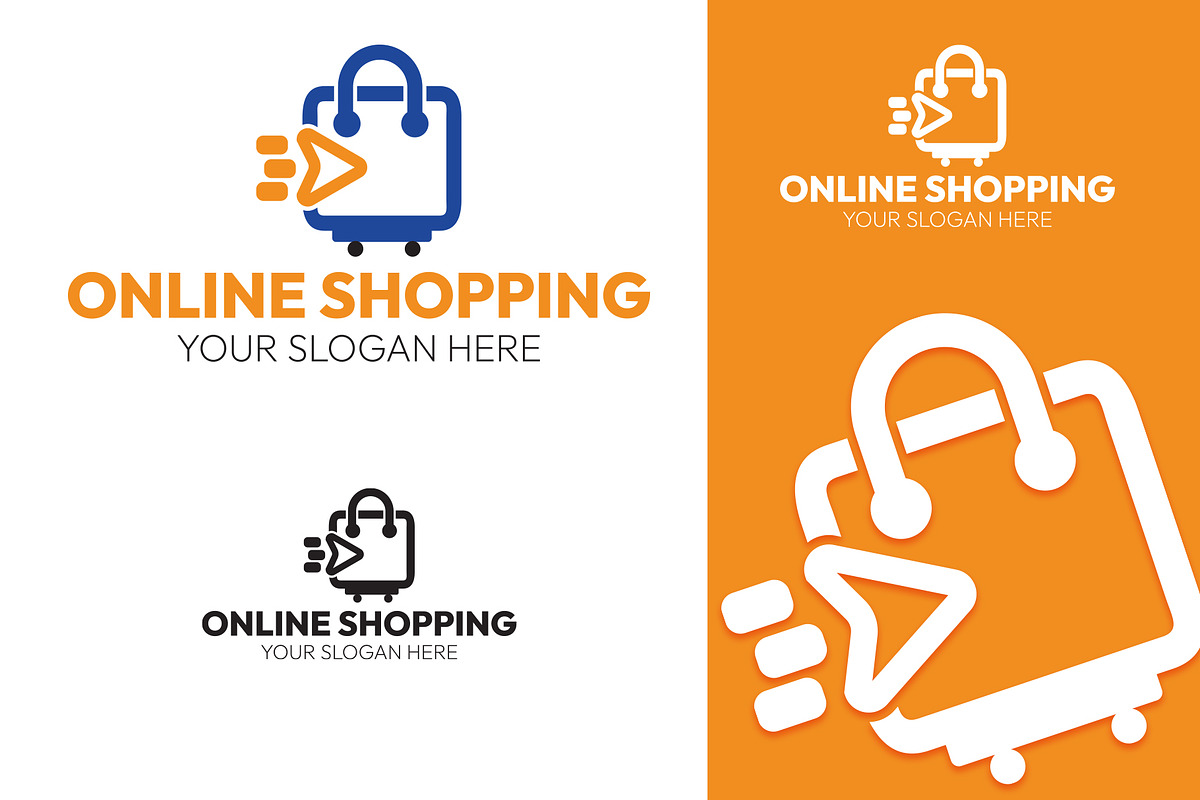 ONLINE SHOPPING LOGO-SHOPPING STORE, a Branding & Logo Template by Anjaligraphics