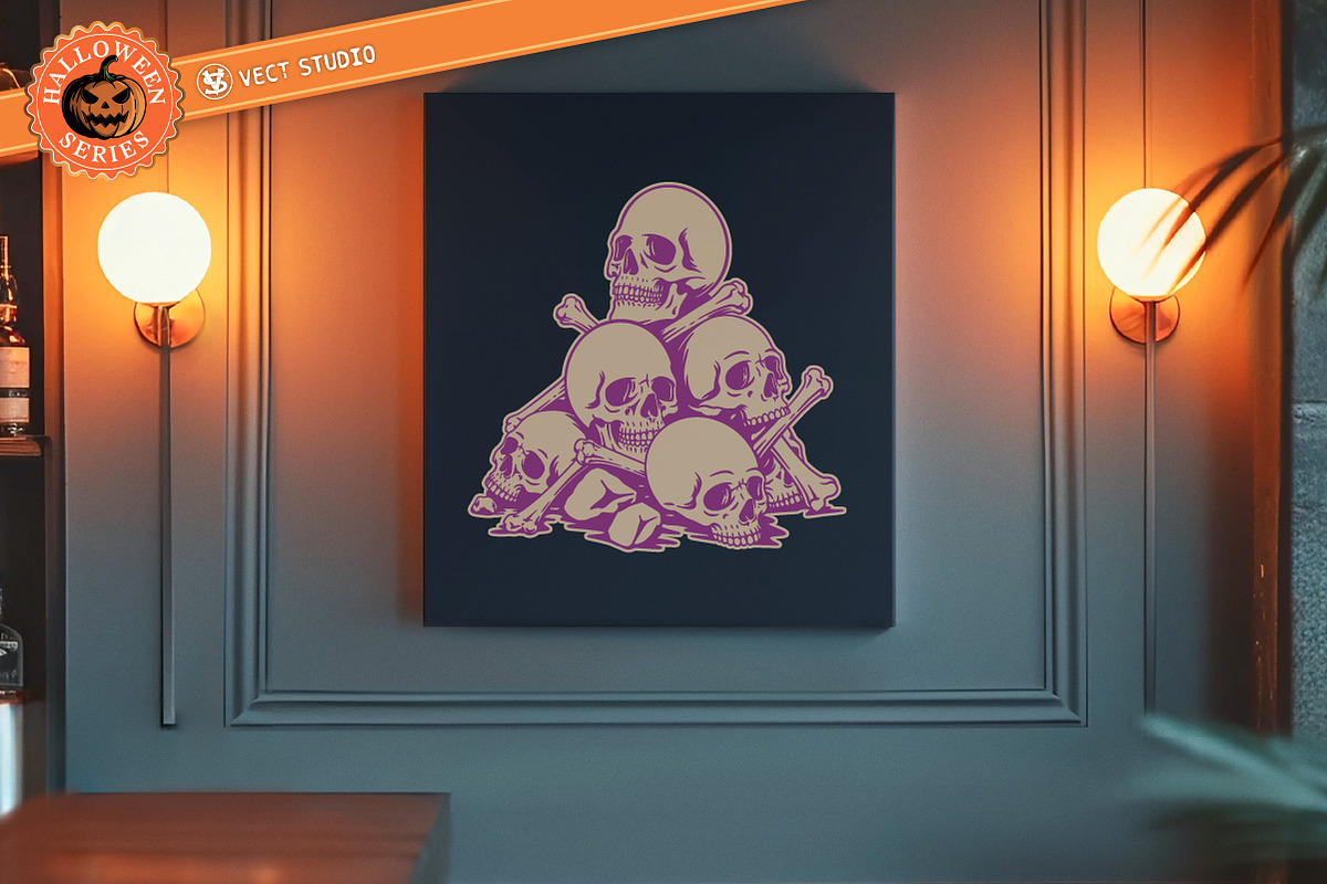 22 Halloween Skull Stamp Brushes, a Brush Add-On by vectstudio (Photo 6 of 10)