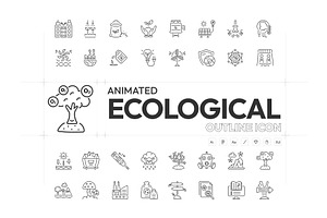 Animated Ecological Icons, an Outline Icon by Prosymbols