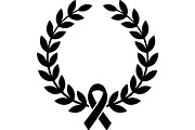 Black Ribbon Laurel Wreath, a Decorative Illustration by balal (Thumbnail 11 of 15)
