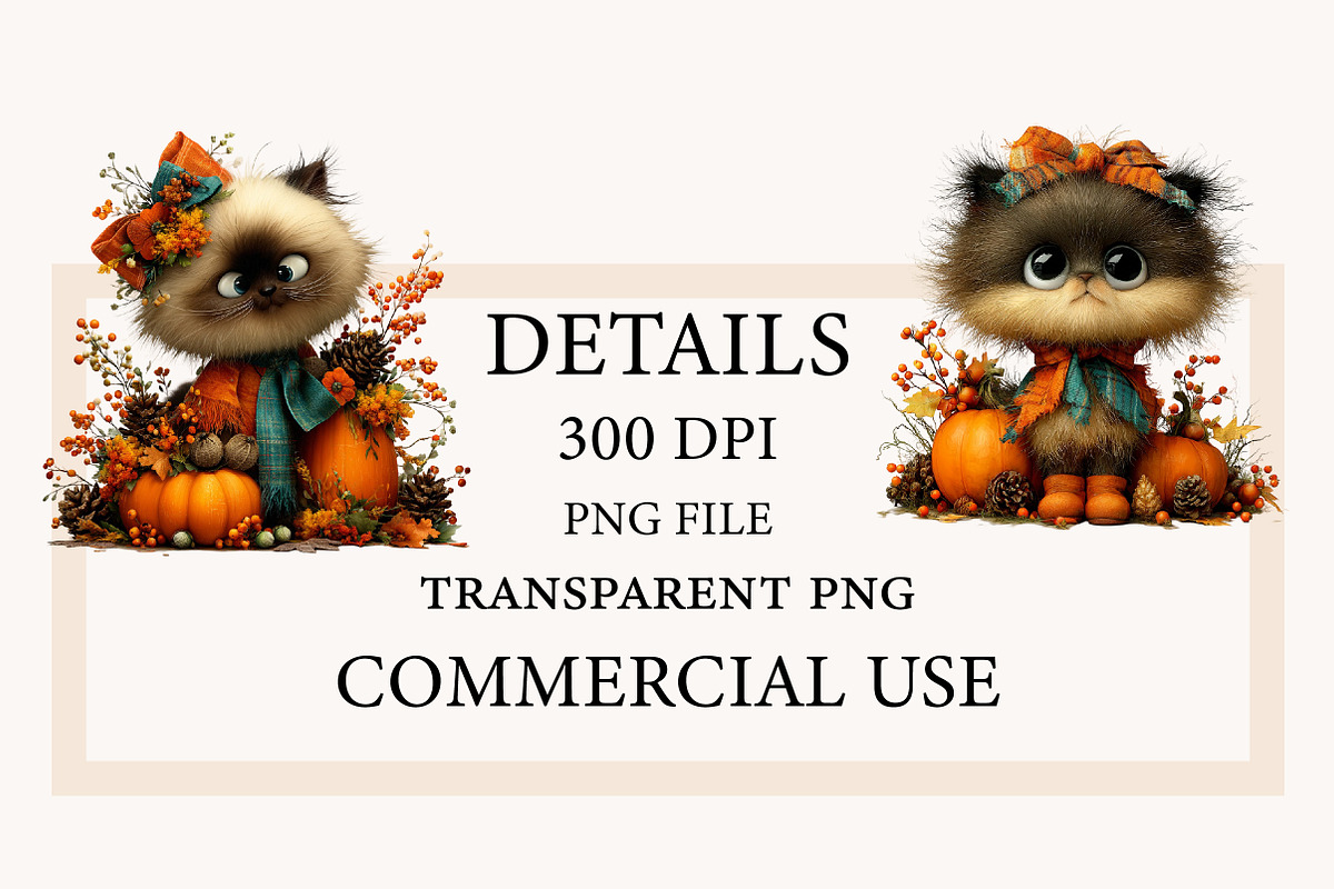Whimsical Fluffy Cat Clipart, a Seasonal Illustration by Designworld (Photo 4 of 8)