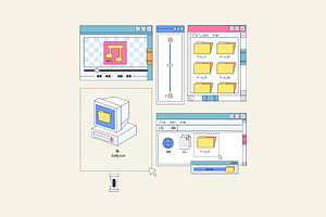 White Cartoon Windows Illustration, a Technology Illustration by graphicook