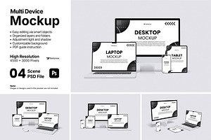 Multi Device Mockup Bundle Set, a Wearable Device Mockup by Rielismee