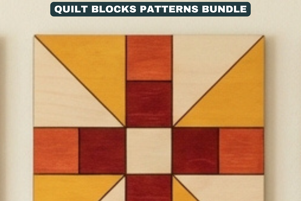 Geometric Barn Quilt Block Patterns, a Pattern Graphic by AtacanDigital (Photo 2 of 19)