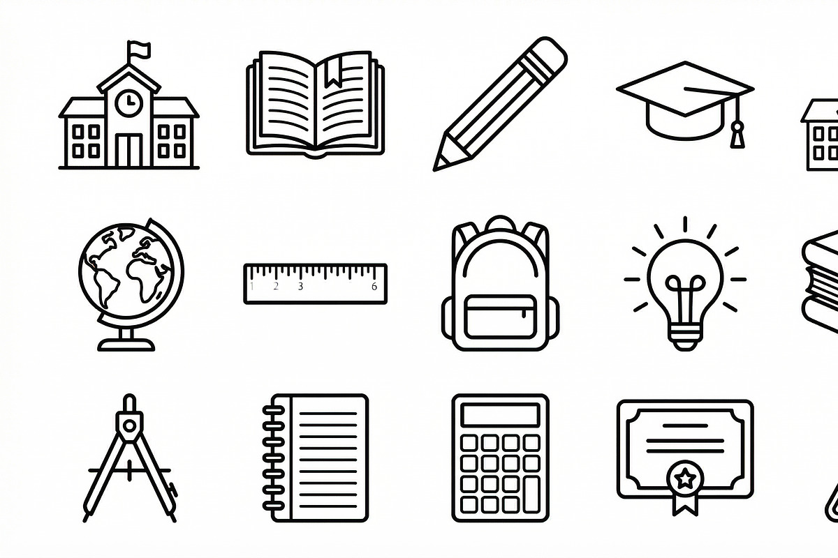 Bundle vector Education Icon Set, an Outline Icon by adenpinkstore (Photo 1 of 12)