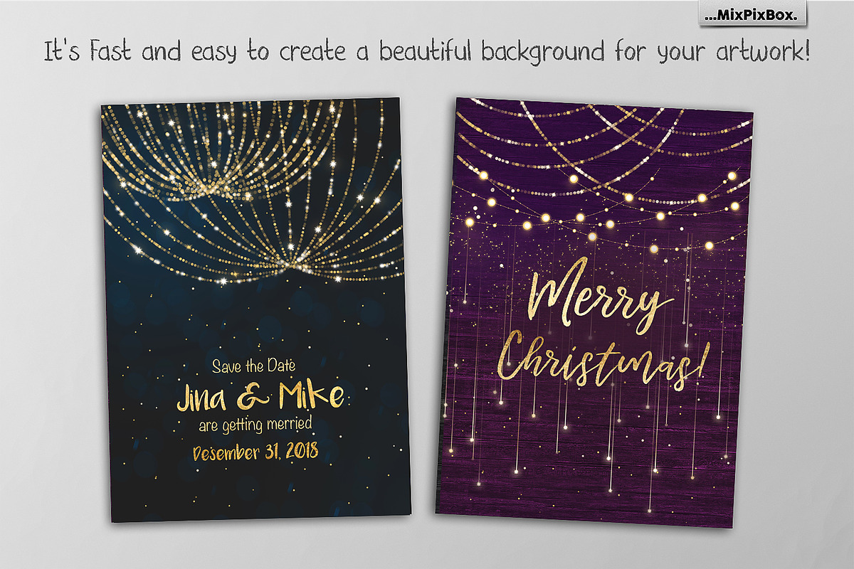 Christmas Lights Golden Glow, a Layer Style Add-On by MixPixBox (Photo 5 of 12)