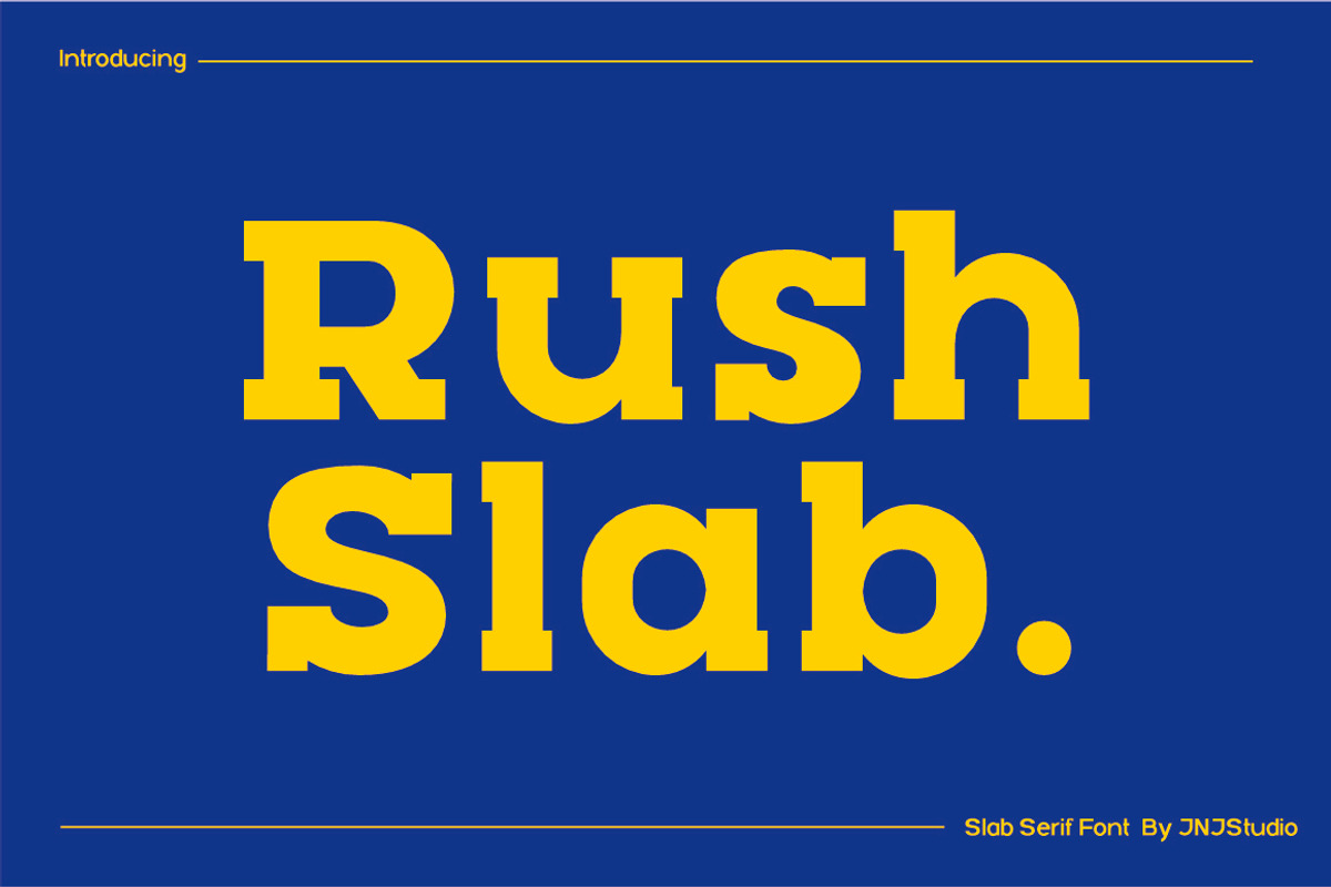 Rush Slab Serif, a Slab Serif Font by JNJ Studio (Photo 1 of 9)