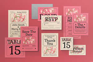 Green Wedding Invitation Set, an Invitation Template by graphicook