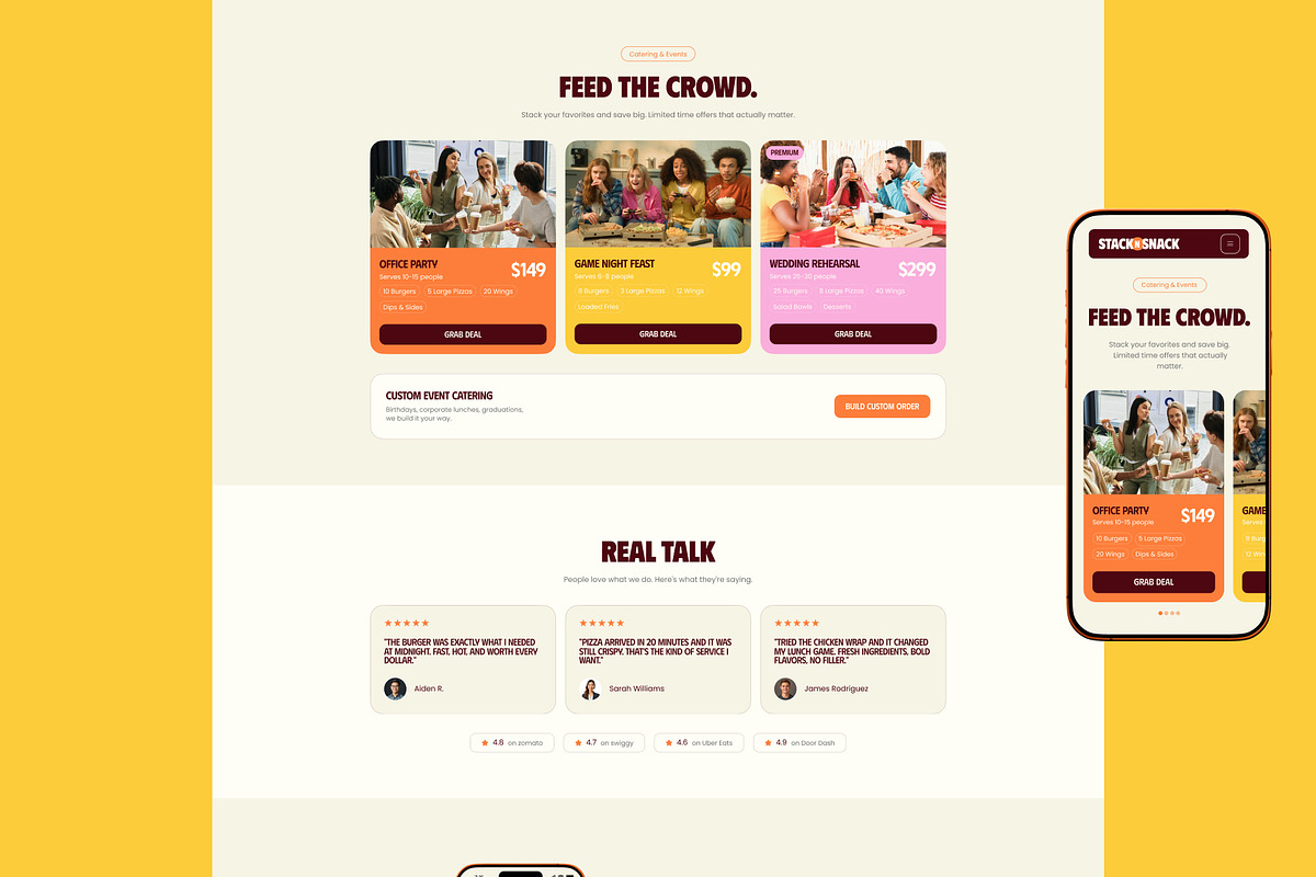 StacknSnack · Food Website Template, a Landing Page Template by Brickclay (Photo 10 of 10)