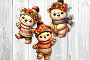 Cute Autumn Bear Clipart Sublimation, a Seasonal Illustration by V Design Creator (Thumbnail 6 of 7)