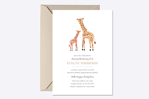 Giraffe Baby Shower Invite