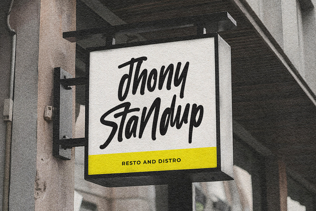 Jhon Standup - Streetwear Display, a Script Font by Black Junst (Photo 8 of 9)