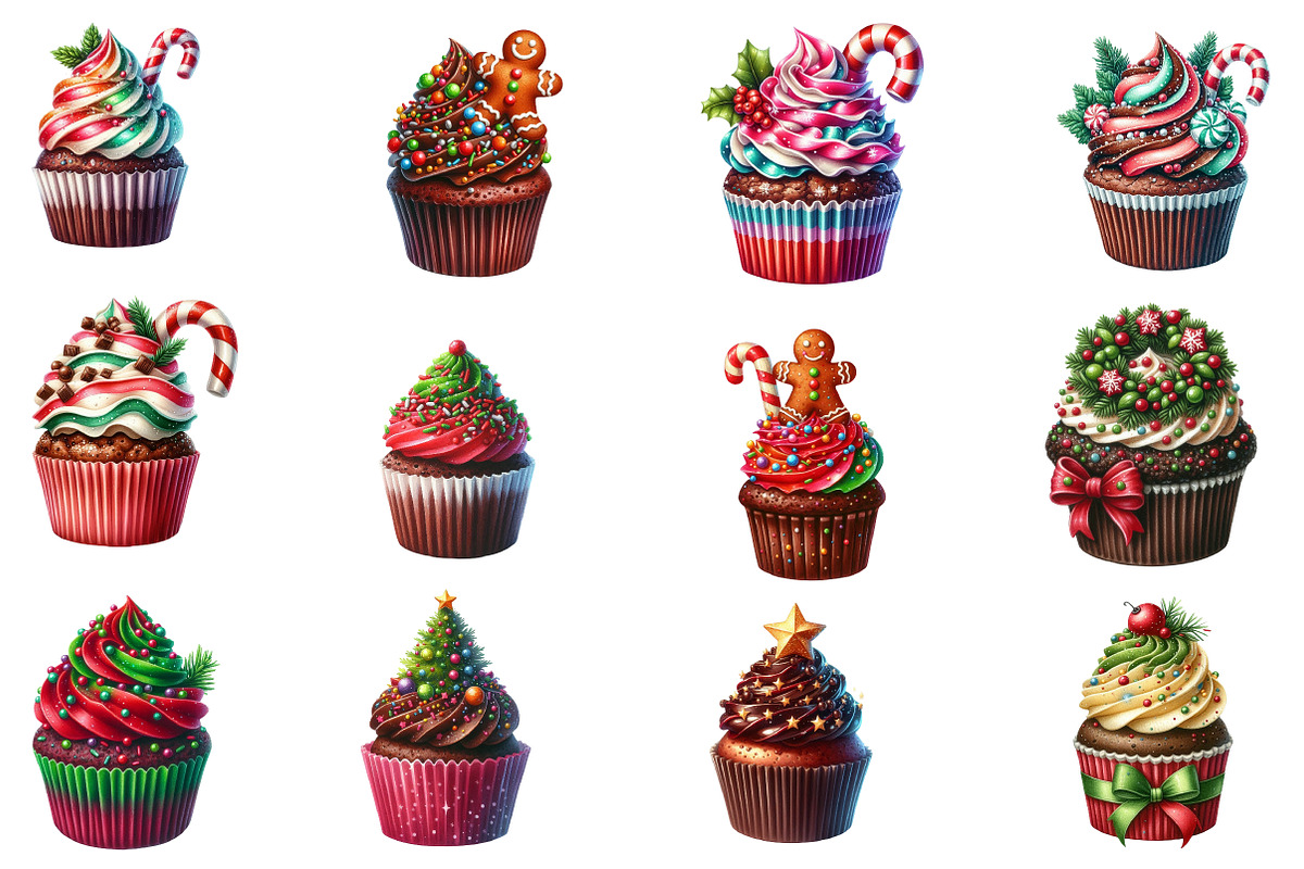 Christmas Chocolate Cupcakes clipart, an Illustration by Designworld (Photo 2 of 3)