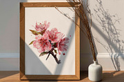 12 Watercolor Cherry Blossom Clipart, a Decorative Illustration by Jalina Clipart Studio (Thumbnail 6 of 9)