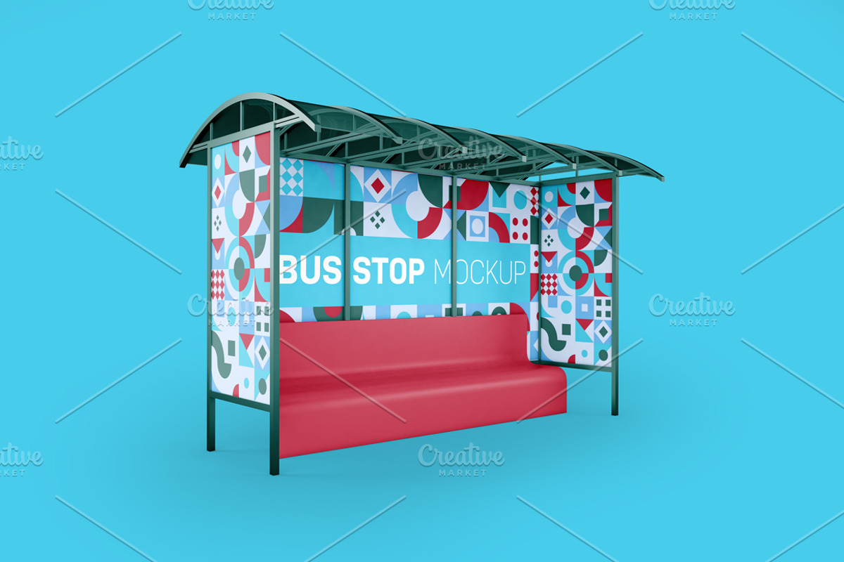 Bus Station Mockup, an Advertising Mockup by Qaleb Studio