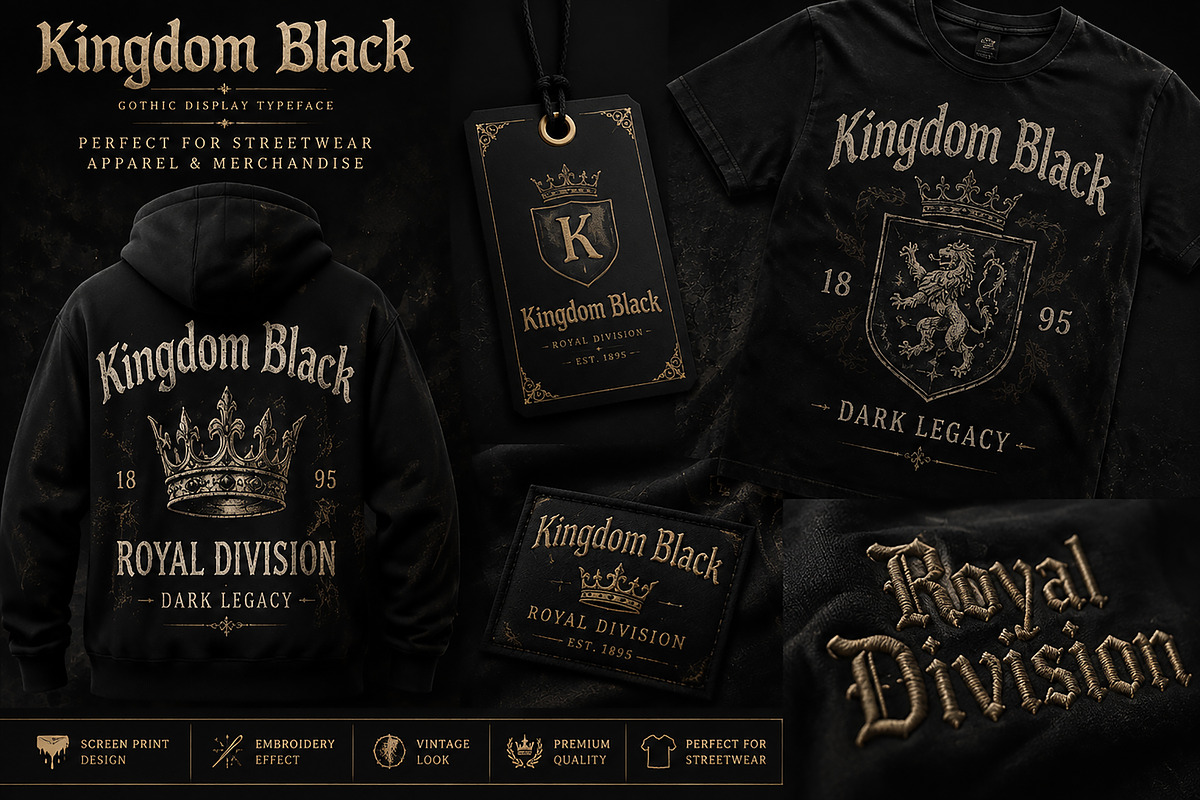 Kingdom Black – Gothic Blackletter, a Blackletter Font by Wow Magic (Photo 2 of 4)