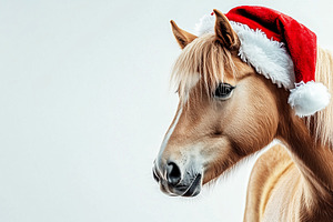 Horse with santa hat - banner, an Animal Photo by MistyDay