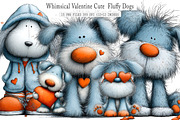 Whimsical Valentine Cute Fluffy Dogs, an Animal Illustration by GatewayDesign (Thumbnail 1 of 3)