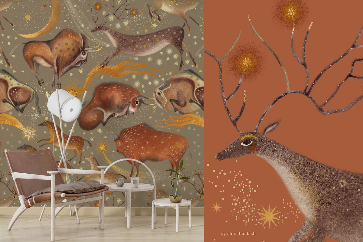 Cave paintings | Patterns & elements, a Pattern Graphic by alonahaidash