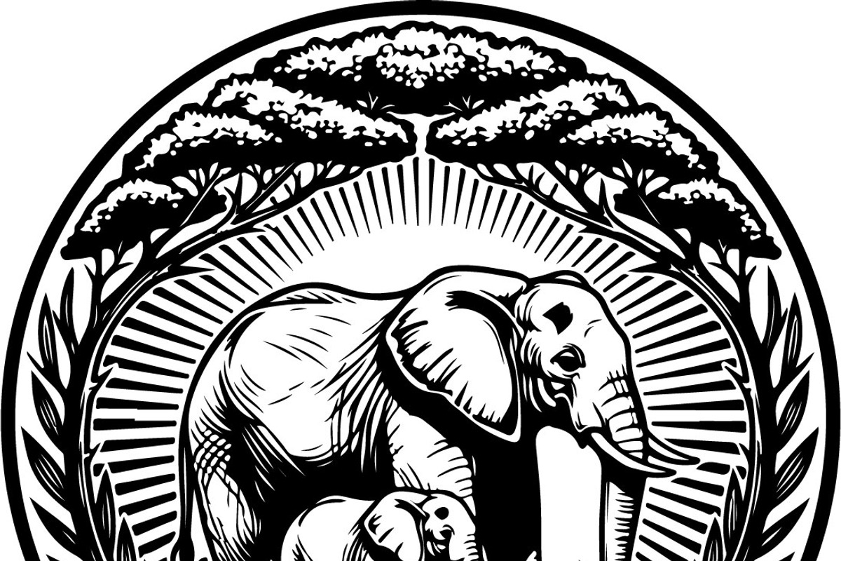 Wild Elephant Silhouette Set, an Illustration by jahid234 (Photo 10 of 21)