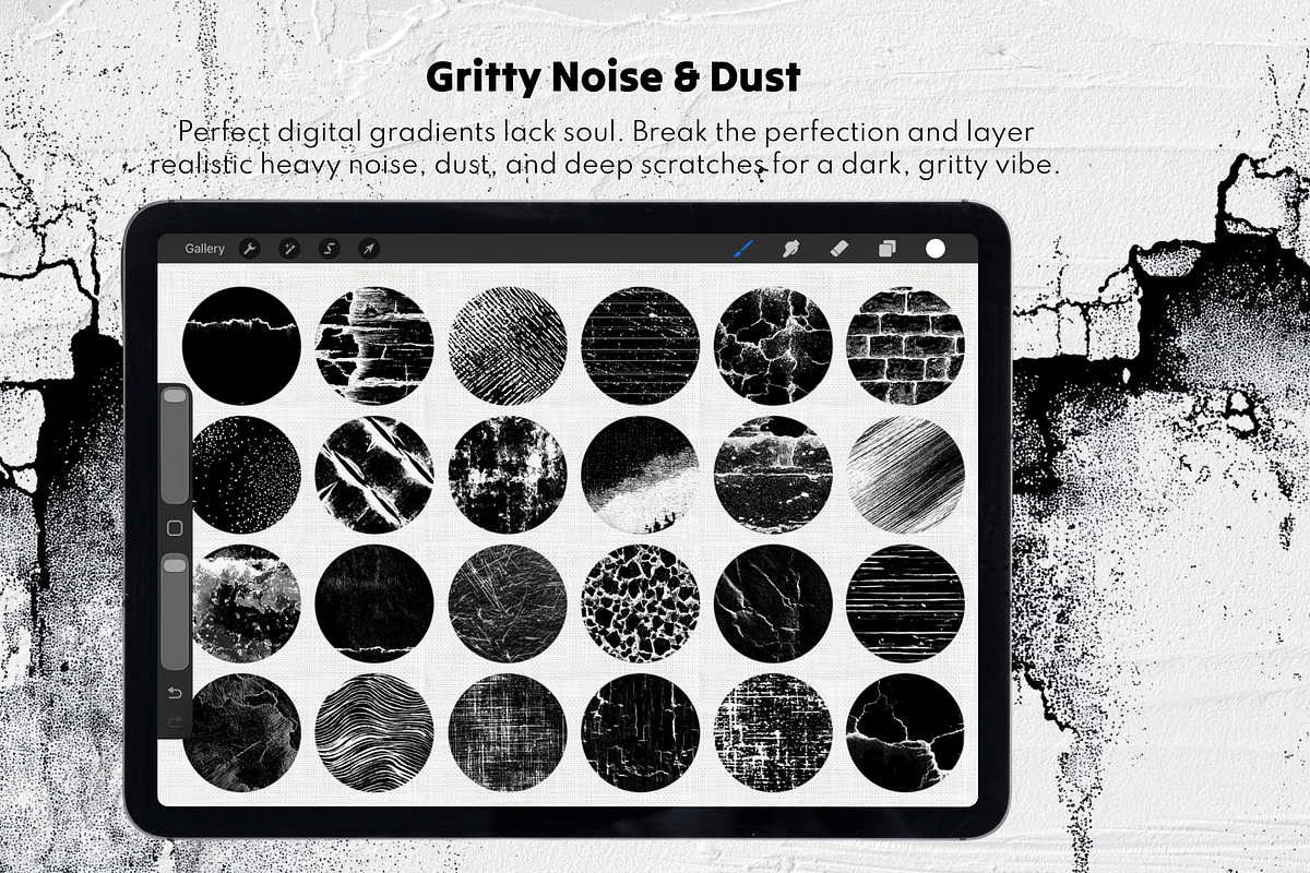250 Grunge Procreate Brushes, a Brush Add-On by Selentaori Studio (Photo 9 of 10)
