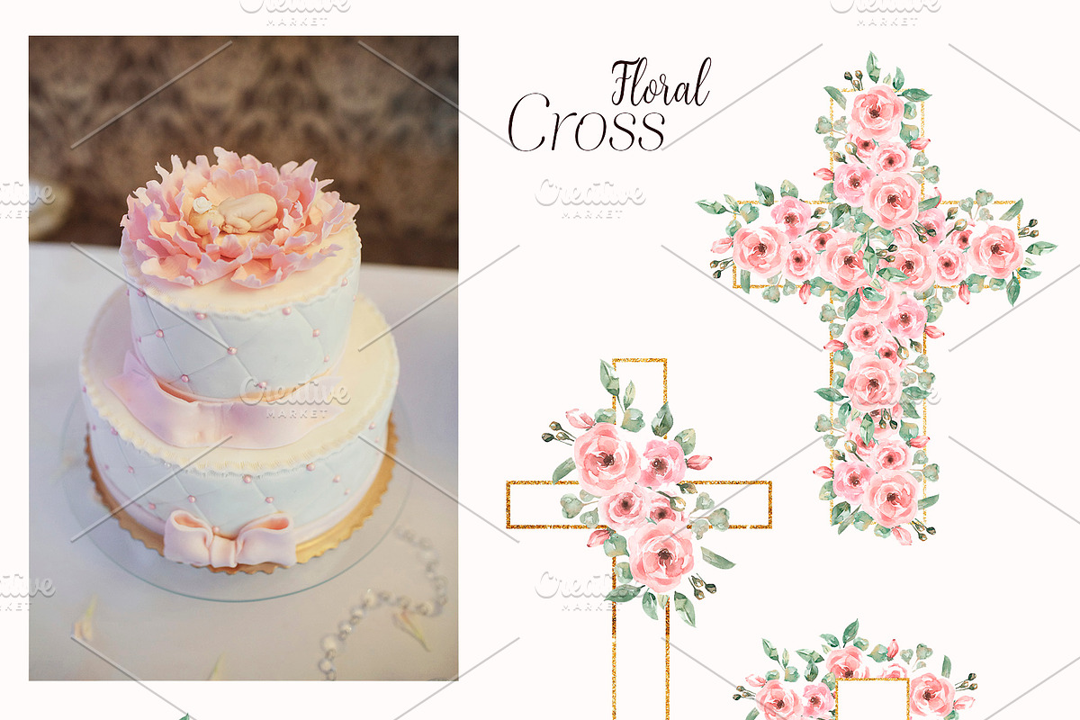 Watercolor delicate floral set, a Decorative Illustration by MayaNavits (Photo 3 of 10)