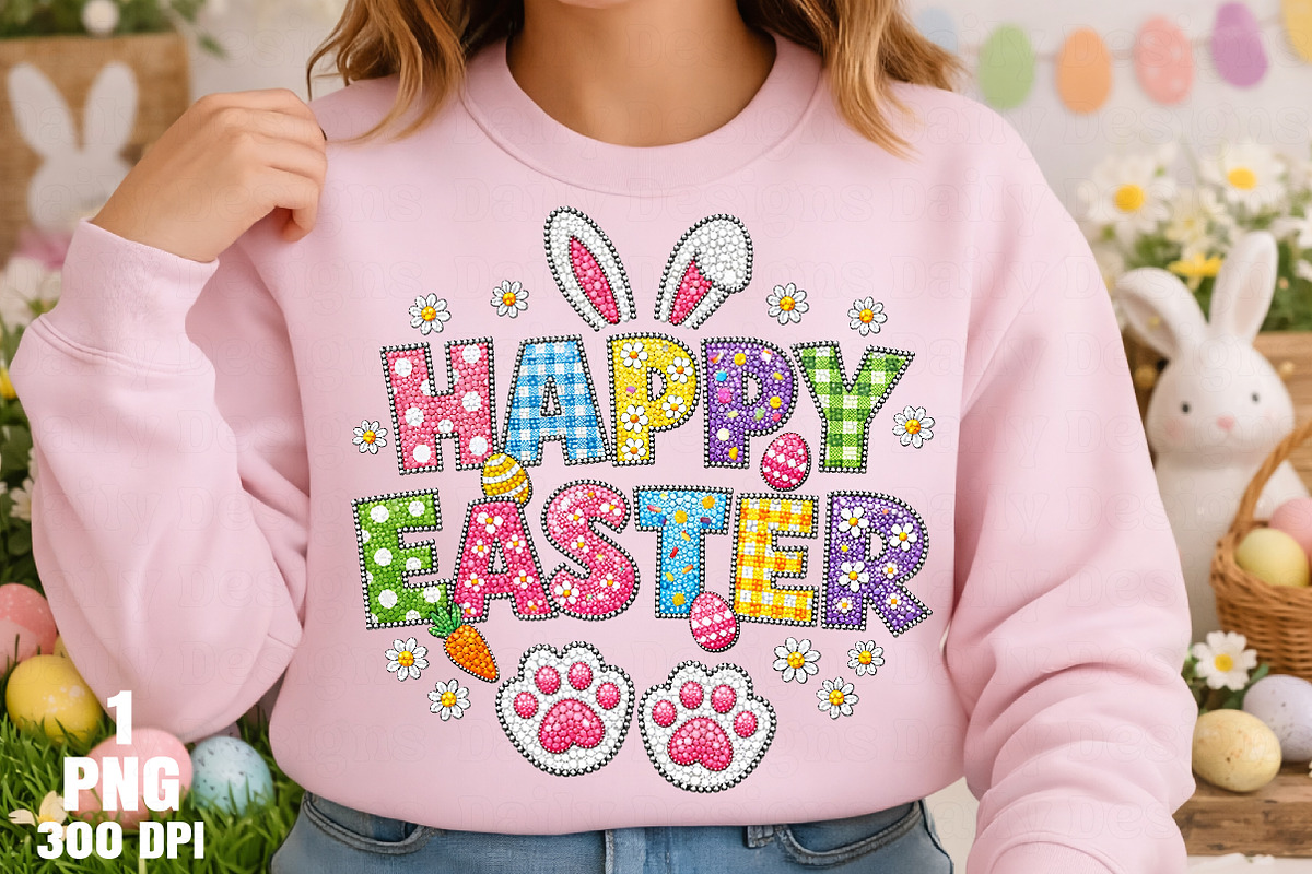 Happy Easter Rhinestone PNG, an Illustration by Daily.Designs (Photo 2 of 5)