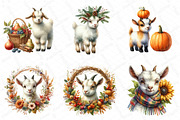 Watercolor Autumn Goat Clipart, an Illustration by DreamPrint404 (Thumbnail 3 of 6)
