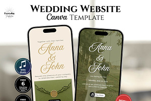 Olive Green Wedding Website, a Landing Page Template by Everyday Perfection