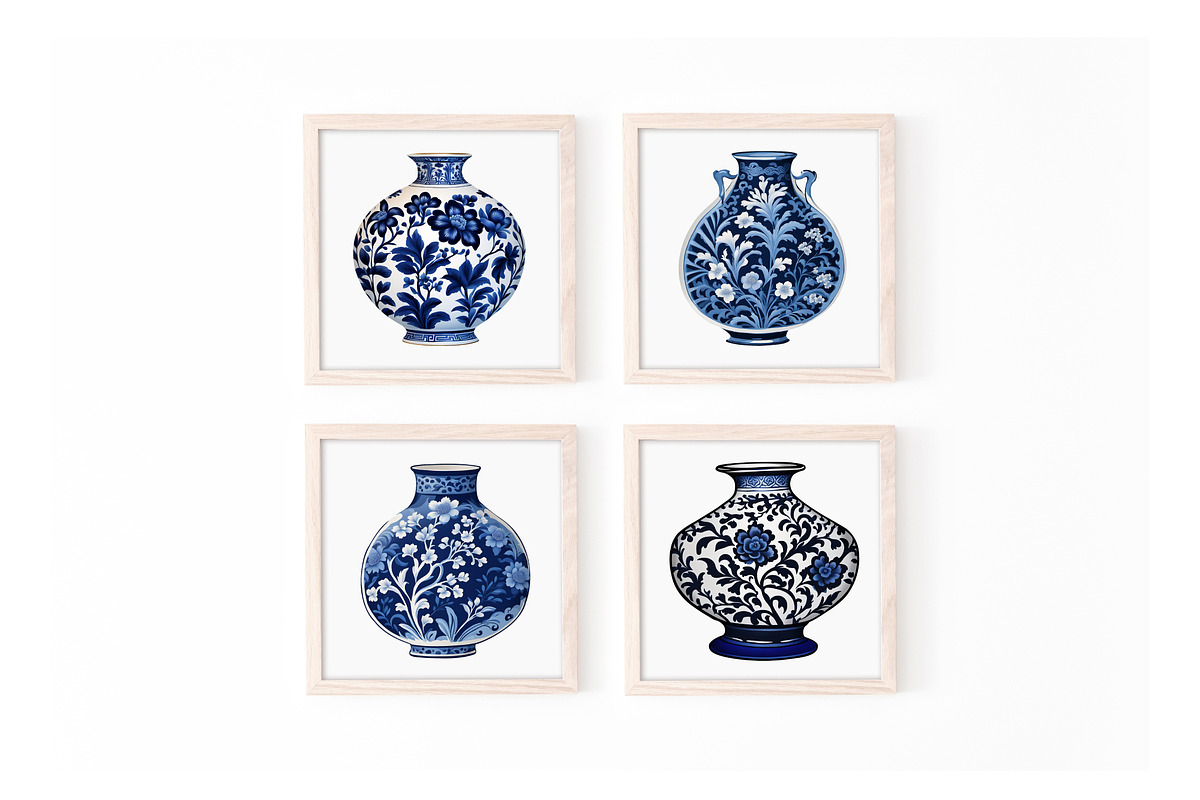 Blue & White Porcelain Clip Art, an Object Graphic by Patterns for Dessert (Photo 6 of 8)