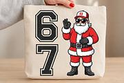 Six seven Santa Christmas PNG, a Seasonal Illustration by DreamCafeArt (Thumbnail 3 of 7)