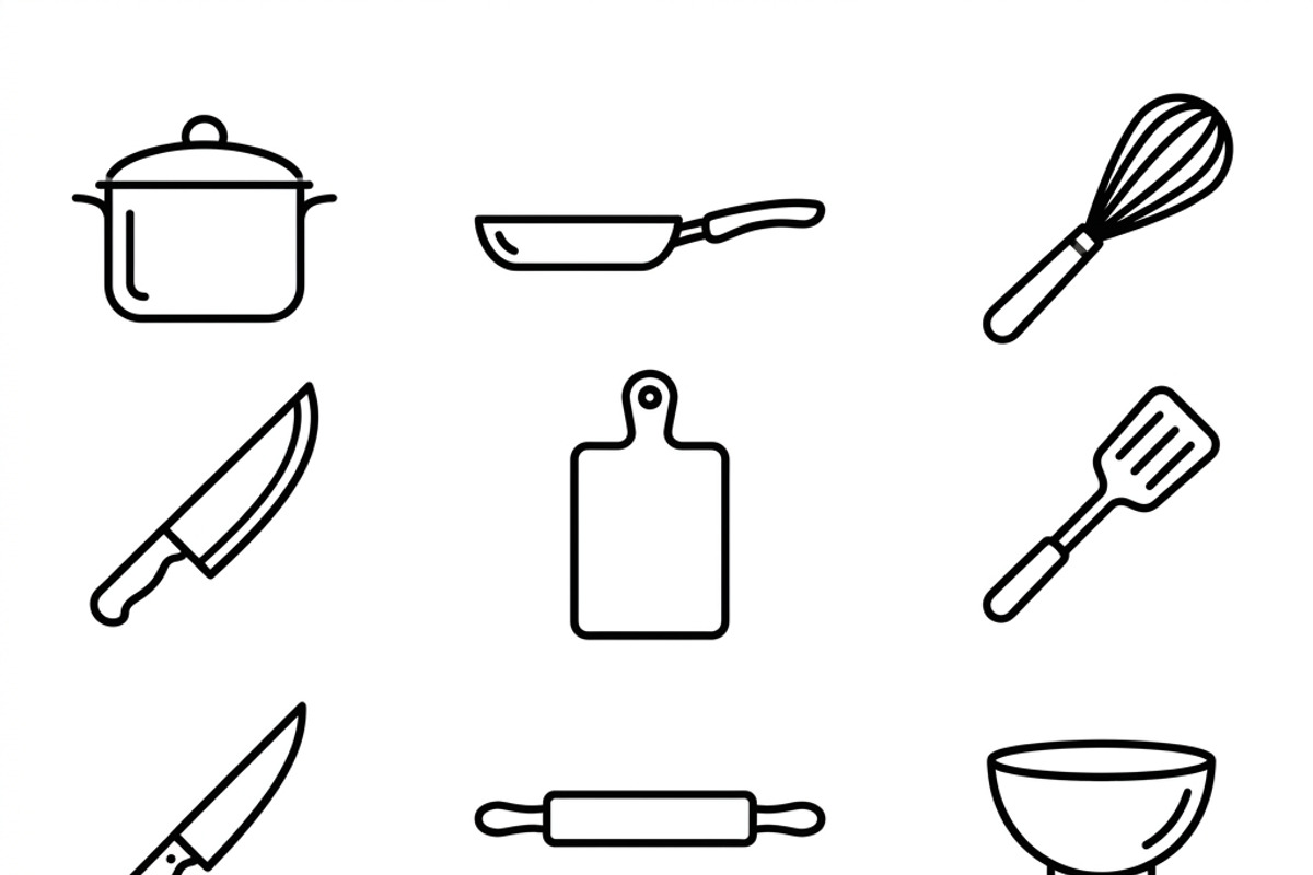 43 Everyday Cooking Icon Set, an Outline Icon by adenpinkstore (Photo 1 of 14)