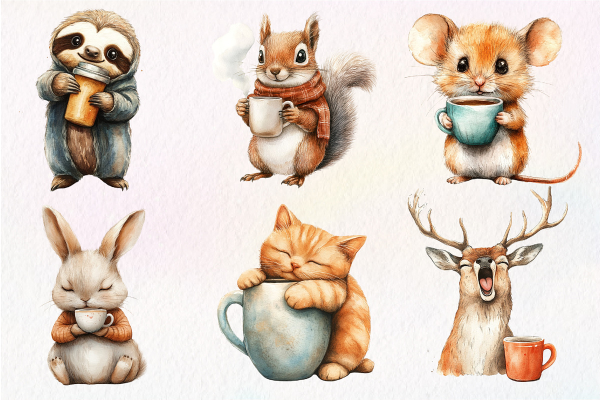 Morning Mood Animal And Coffee Bundl, an Illustration by Dream Creation (Photo 6 of 6)