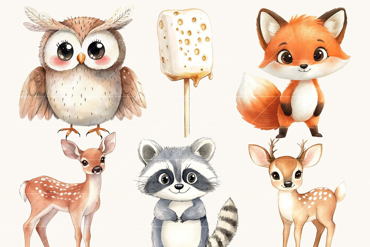 Watercolor Tiny Scouts Clipart, an Object Illustration by SparkyDesignsUS (Photo 4 of 9)