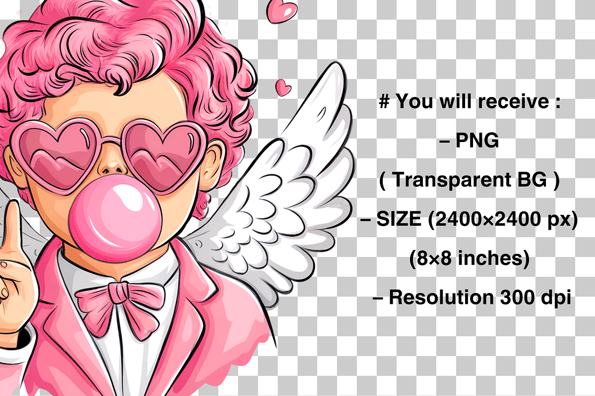 Cupid with Bubblegum PNG Clipart, an Illustration by Black Gallery (Photo 13 of 14)